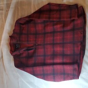 Sweater Red Black Plaid Medium New NWT Mack Russo Quarter Zipper Men’s Collared